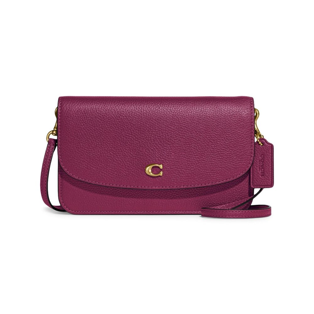 Coach Polished Pebble Leather Hayden Crossbody Deep Plum Handbag - New With Tags